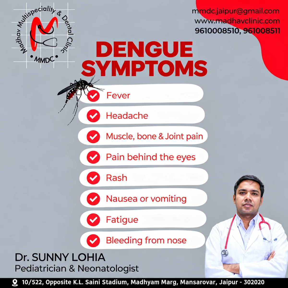 Dengue fever symptom identification and prevention