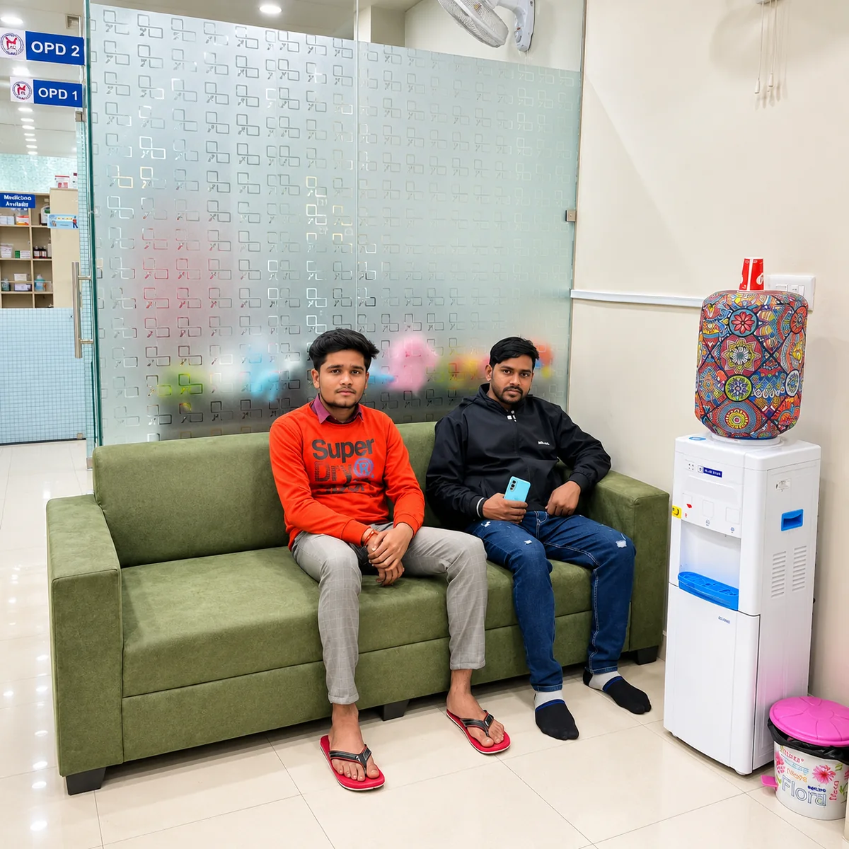 Spacious air-conditioned patient waiting lounge